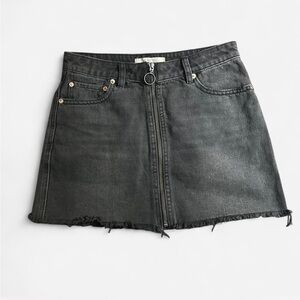 We The Free Black Zip it Up Mini Skirt with Frayed Hem - sz 26 but measures 29in